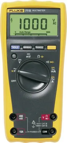 Fluke 77-4 Hand-Multimeter digital - CAT III 1000 V, CAT IV 600 V - Multimeter für präzise Messungen im Feld und Labor, mit 6000 Counts Anzeige, verbesserten Funktionen und großem, gut ablesbarem Display.