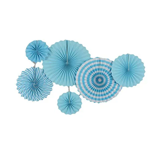 Dekoration Set für Party Geburtstag JGA Veranstaltung Partydeko Fächer Lampions Seidenpapier Papierfächer Rosetten Deko Hängen Liege Hängedeko Gold Hochzeit Zimmerdeko Wand Papier Gold Silber Schwarz