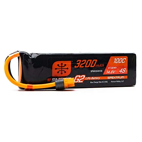 Spektrum SPMX324S100 3200mAh 4S 14.8V Smart G2 LiPo 100C IC3, Multi