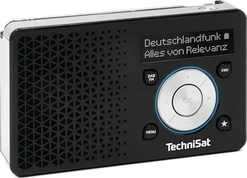 Technisat DigitRadio 1 ASA schwarz/silber - DAB+ und UKW - Radios mit klarem OLED-Display und sattem Klang. Genießen Sie bis zu 10 Stunden Musik mit dem wechselbaren Akku und speichern Sie Ihre 20 Lieblingssender.