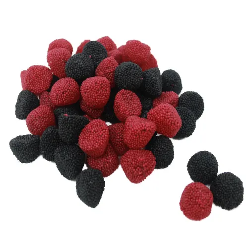 Fruchtgummi Brombeere und Himbeer Bolitos mit Nonpareilles 300g
