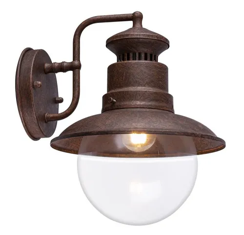 GLOBO LIGHTING Außen-Wandleuchte, Leuchtmittel inklusive, Warmweiß, Außenwandlampe Laterne Haustürleuchte Gartenlampe rost LED H 27 cm