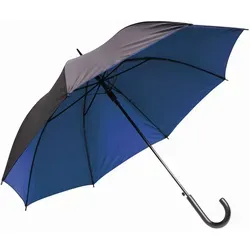 Stockschirm Ø103cm für Damen, Herren Metallstock 85cm - Automatik Regenschirm - zweifarbiges Schirmdach schwarz / blau