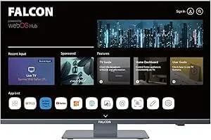 Falcon 19 Zoll WebOS SMART TV - 19 Zoll Full HD Camping Fernseher mit integriertem DVD-Player und Bluetooth 5.0, perfekt für Wohnmobile und Reisen. Genießen Sie Streaming-Apps wie Netflix und YouTube überall!