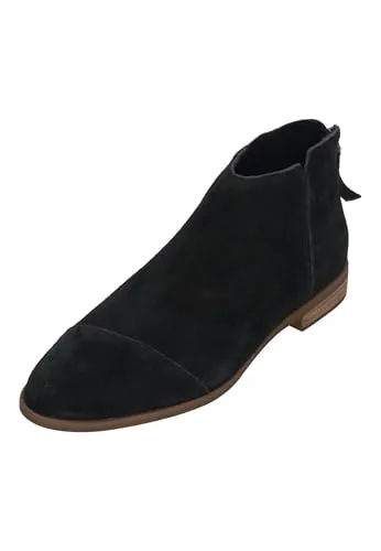 TOMS RYLIE Stiefelette Black Suede 39 EU - Wanderschuhe in Größe 39 EU aus hochwertigem Veloursleder, ideal für lässige Outdoor-Abenteuer mit einem bequemen Blockabsatz und praktischem Reißverschluss.