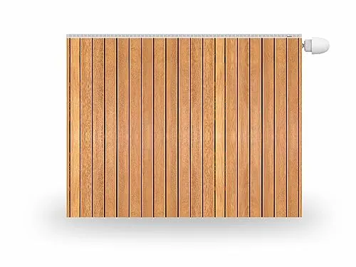 HUBDECO Magnetische Heizkörperverkleidung - 80x60 cm - Magnet Heizkörperabdeckung - Motiv Terrassendielen Vertikal - Wasserdicht Erhöhte Abriebfestigkeit Paneel-Heizkörperabdeckung