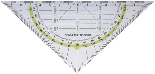 ALCO-Albert Geodreieck klein, transparent, flexibel, ohne Griff, Alco 1502415-XX