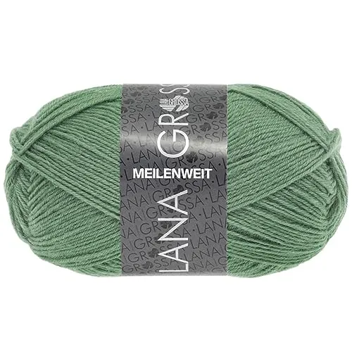 LANA GROSSA Meilenweit 50g | Sockenklassiker, waschmaschinenfest | Handstrickgarn aus 80% Schurwolle & 20% Polyamid | 50g Wolle zum Stricken & Häkeln | 210m Garn FB1377