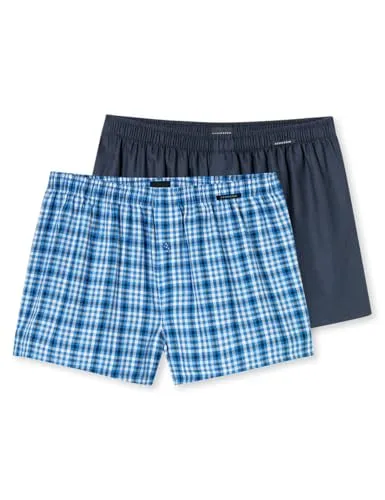Schiesser Herren 2PACK Boxershorts - Herren-Boxershorts im praktischen Doppelpack, mit funktionaler Knopfleiste und elastischem Mehrnadelbund für optimalen Tragekomfort in bequemer Single-Jersey-Qualität.