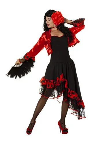 Damenkostüm Spanierin Größe 48 - Elegantes Damenkostüm für Karneval und Fasching, aus 100% Polyester, ideal für unvergessliche Auftritte und festliche Anlässe.