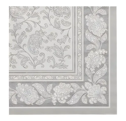 PAPSTAR Papierserviette 20 x Servietten ROYAL Collection 1/4-Falz 40 cm x 40 cm grau Ornaments