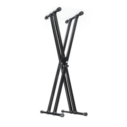 MUSIC STORE KB-4 A Keyboardständer - Höhenverstellbarer Keyboardständer mit doppelter Verstrebung, ideal für Stage Pianos. Zusammenklappbar für einfachen Transport.