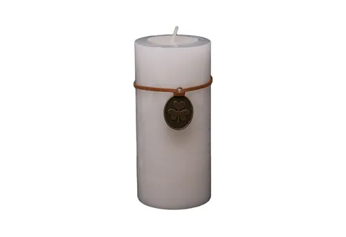 B&S Stumpenkerze Trendkerze weiss durchgefärbt 13 x Ø 6 cm