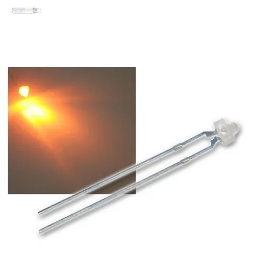 LED 1,8mm GELB, Linse diffus weiß, im Set, gelbe LEDs, yellow, jaune, giallo 50