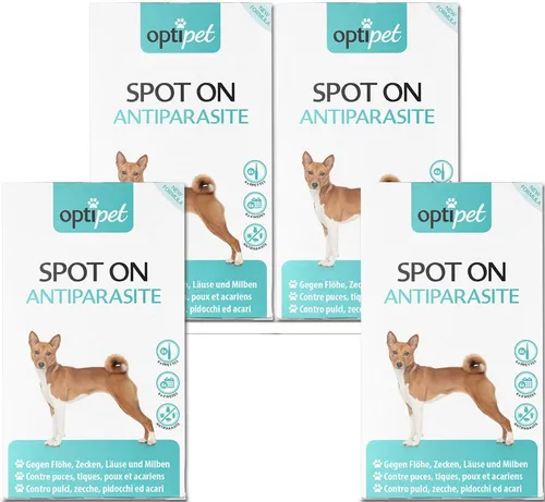 OptiPet Spot on für Hunde - Effektiver Parasiten- und Insektenschutz - Parasiten- & Insektenschutz, schützt bis zu 4 Wochen vor Flöhen, Zecken, Läusen und Milben. Einfache Anwendung direkt auf die Haut für optimalen Schutz.