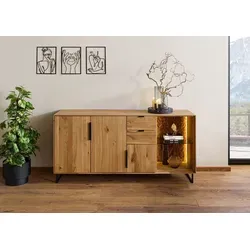 Sideboard Wildeiche 160x43x79 natur geölt LINDAU #08