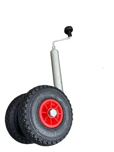 Rollentechnik Zwillingsstützrad Anhänger Kurbel 48mm Doppel Stützrad Luftreifen 260x85