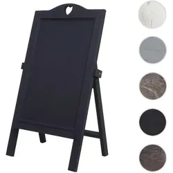 Werbetafel HWC-E51 - Aufsteller Kreidetafel im Shabby-Look - Memotafeln im Vintage-Stil, aus massivem Paulowniaholz, klappbar und mit Ablagefach für Kreide - ideal für Cafés, Bars und Ihr Zuhause.
