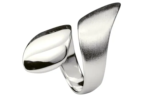 SILBERMOOS Damenring Welle Spiralring Schlange offen aus 925 Sterling Silber - Eleganter Schlangenring aus nickelfreiem 925er Sterlingsilber, der den Finger umschmeichelt und optisch verlängert. Einzigartiges Design mit glänzendem und mattiertem Finish für besonderen Tragekomfort.