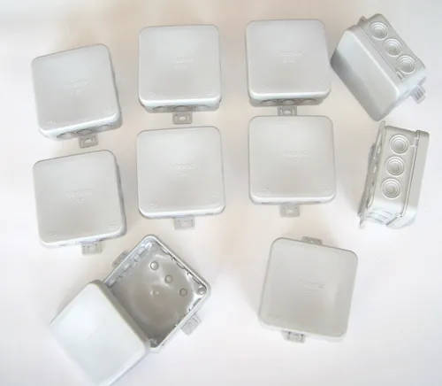 10x Abzweigdosen Kasten 75x75x35mm o.Klemmleiste IP54 Kopp 340604504 f-tronic