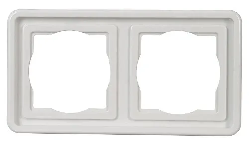 Kopp Standard Unterputz Feuchtraum 2-fach Abdeckrahmen, für senkrechte und waagrechte Installation, UP FR, IP44, arktis-weiß, 302402074
