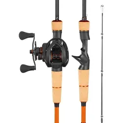VEVOR Angelrute und Angelrolle Set (Baitcasting), 2 m Kohlefaser