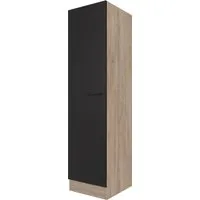 Flex Well Vorratsschrank Capri 50 x 57 x 200 cm - Küchenschrank in elegantem schwarz matt, antifingerprint-Oberfläche für stets sauberen Look und viel Stauraum.