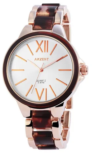 AKZENT Quarzuhr SS8142500010 Akzent Damenuhr mit Metallarmband