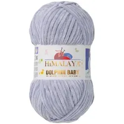 Himalaya Strickfein Himalaya Dolphin Baby Bulky Chenille Garn 80351 - hellgrau Häkelwolle, (1-St) grau