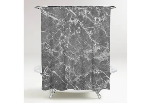 Sanilo Duschvorhang Marmor Grau 180 x 200 cm - Duschvorhang mit edlem Marmor-Motiv, 100% wasserdicht und mit Anti-Schimmel-Effekt – ideal für stilvolle Bäder und pflegeleicht bei 30°C.