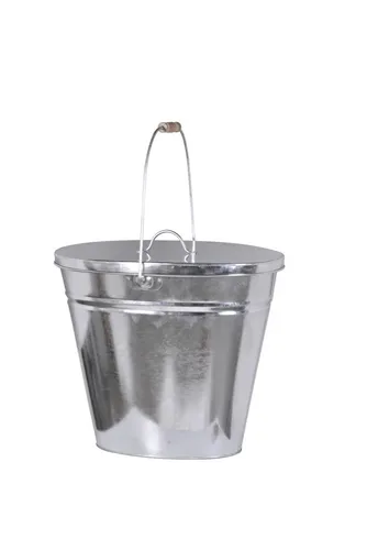 FireFix Ascheeimer oval mit Deckel Höhe: 36 cm, 22 Liter in silber von FIREFIX