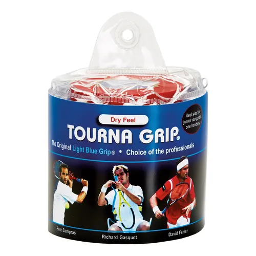Tourna Overgrip Grip Standard Tour Pack blau - Tennis-Zubehör mit 30 Stück im praktischen Reißverschluss-Beutel, bietet ein trockenes Griffgefühl und ist eines der beliebtesten Griffbänder in der Tennisszene.