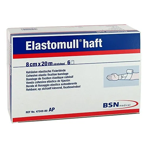 Elastomull Haft 8 cmx20 m 47249 Fixierbinde, 6 St