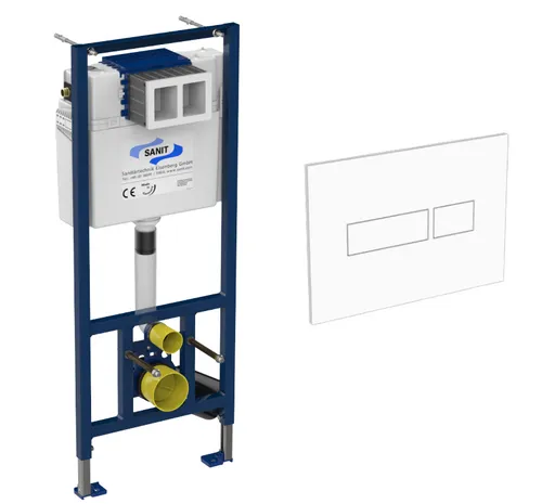 SANIT Classic WC-Vorwandelement 112cm mit Betätigungsplatte weiß WC-Element