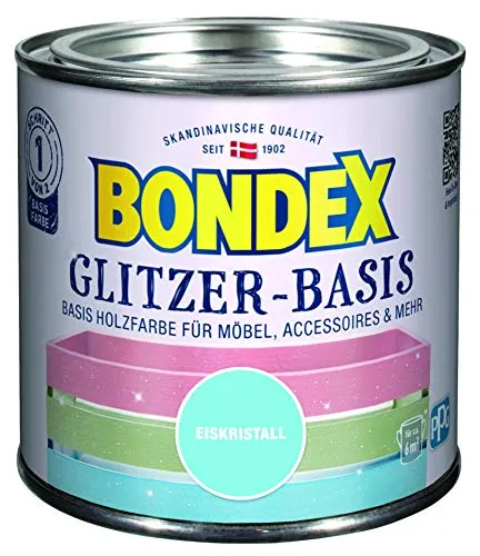 Bondex 424679 Glitzer-Basis eiskristal 0,5 L - Farbe Mit Glitzer Für 6m² - Glitzerfarbe schützt Holz und schafft Glitzernde Blickfänge