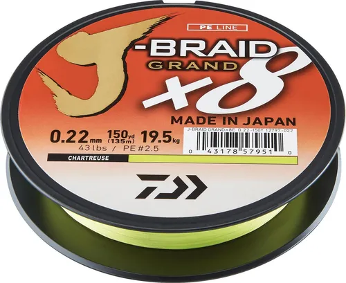 Daiwa Schnur J-Braid Grand X8 Chartreuse 270m Länge 270m Ø0,06mm