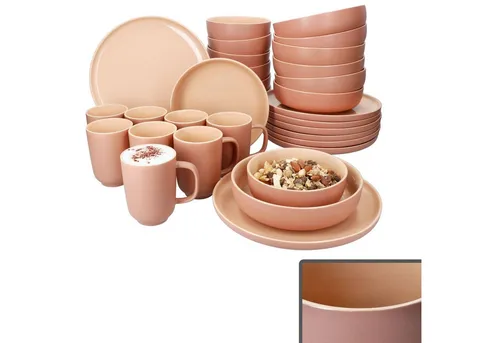 Ritzenhoff & Breker Kombiservice Jasper Puder 32tlg - Kombiservice für 8 Personen aus hochwertigem Steingut in eleganter Puderfarbe, ideal für stilvolle Anlässe und den täglichen Gebrauch.