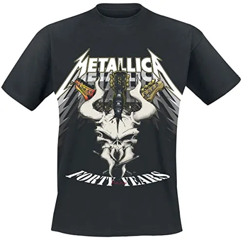 Metallica 40th Anniversary T-Shirt schwarz L - Tops & Shirts für Musikfans, 100% Baumwolle, langlebig und bequem, perfekt für alle Metallica-Fans!