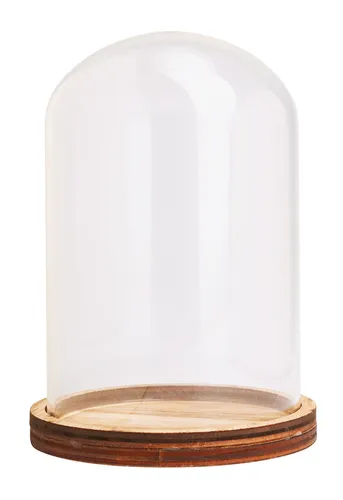 VBS Deko-Glasglocke mit Boden, befüllbar, H 12 cm