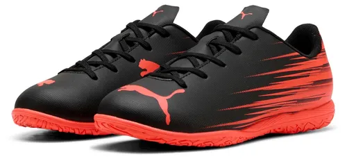 Puma Fussballschuhe ATTACANTO II IT JR Kinder Hallenschuhe – Schwarz, Größe 35 EU - Bequeme ATTACANTO II IT JR Hallenschuhe für Kinder, ideal für Indoor-Spiele. Strapazierfähiges Synthetik-Obermaterial und abriebfeste Gummisohle sorgen für besten Halt und Komfort.