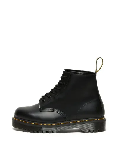 Dr. Martens 101 Bex Boots, Black Smooth, 42 EU - Wanderschuhe mit gelben Rahmennähten und luftgepolsterter Sohle für ultimativen Komfort, ideal für lange Tage unterwegs.