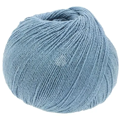 LANA GROSSA Meilenweit Cotton Bamboo | 4-fädiger Bambus Klassiker, waschmaschinenfest | Handstrickgarn aus 40% Baumwolle, 25% Schurwolle, Viskose | 100g Wolle zum Stricken & Häkeln | 420m Garn FB12