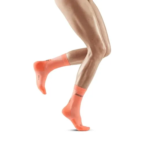 CEP Damen Ultralight Socks Mid Cut V3 Laufbekleidung Kompressions-Socken Coral/Cream - Orange Iii