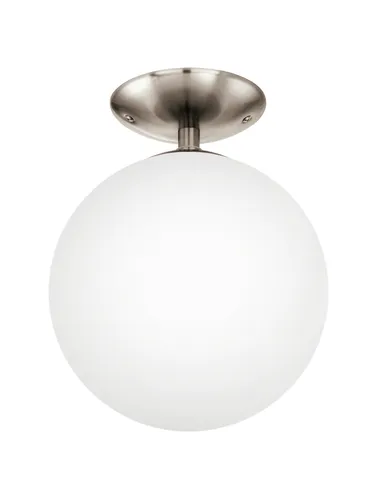 EGLO Deckenleuchte RONDO - Wechselbare Leuchtmittel, stilvolle Kugel-Optik - Moderne Deckenlampe in elegantem Weiß und Nickel, Durchmesser 25 cm. Ideal für stimmungsvolle Beleuchtung in jedem Raum.