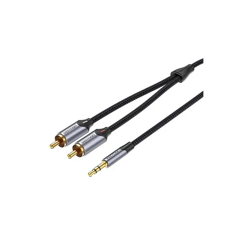 Kabel Audiokabel 2x Cinch auf 3.5mm 8m (grau)