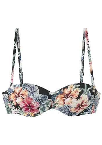 LASCANA Bikini-Oberteil 'Salsa' in Black, Größe 38B - Bademode mit Bügel für optimalen Halt, eleganter Schnitt und verstellbare Träger für individuellen Komfort – ideal für stilvolle Strandauftritte.