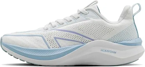 Hundred Herren Glide Pace Laufschuh, Weiß Blau, 45 EU - Vielseitiger Laufschuh für Laufen, Gehen und Fitness. Mit innovativer D-Soft Dämpfung für hohen Komfort und Flexibilität. Leichtes HyperKnit-Obermaterial sorgt für optimale Belüftung.