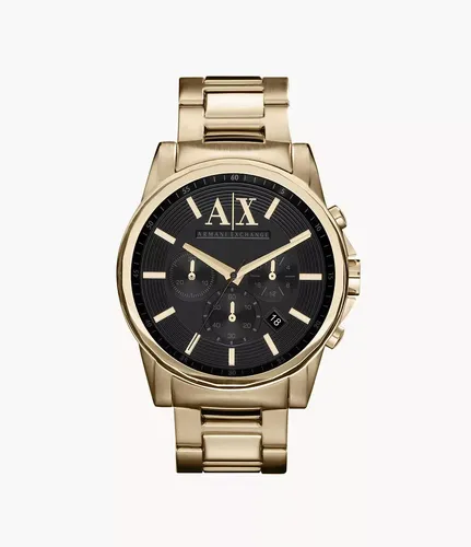 Armani Exchange Herren Armbanduhr 45mm | AX2095 Chronograph Goldfarben/Edelstahl