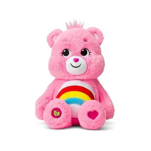 Care Bears 22061 14 Inch Medium Plush Cheer Bear, Collectable Cute Plush Toy, Cuddly Toys for Children, Soft Toys for Girls and Boys, Cute Teddies Suitable for Girls and Boys Aged 4 Years +,Pink