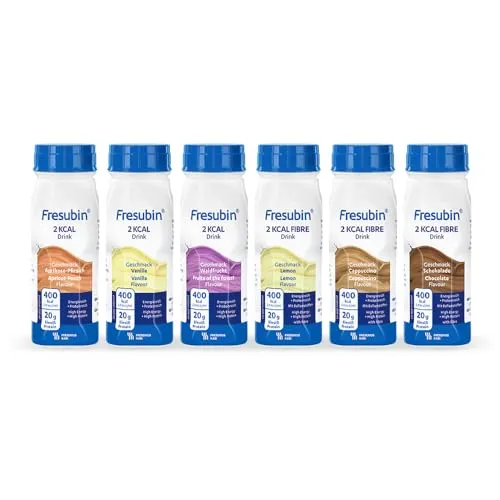 Fresubin 2 Kcal Drink Mischkarton Trinkflasche - Trinkflasche für hochkalorische Ernährung, ideal für Patienten mit erhöhtem Nährstoffbedarf und zur Unterstützung bei der Gewichtszunahme.